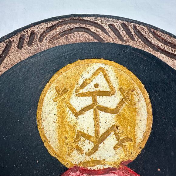 Beautiful Taino Style Decorative Clay Hanging Bowl Monkey Lizard Native American - Picture 2 of 6